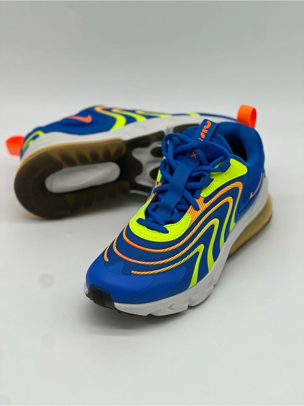 Nike Kids Blue Neon Green Orange Air Max Style Sneakers
